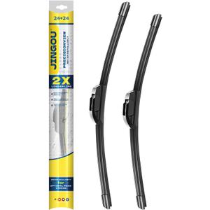24" + 24" Front Windshield Wiper Blades Compatible with 2002-2008 Dodge Ram 1500 2003-2008 Dodge Ram 2500 OEM QUALITY Premium All-Season Automotive Replacement Wipers (Pack of 2)