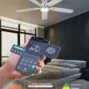 Ohniyou Ceiling Fans with Lights, 52'' Low Profile Ceiling Fan with Light and Remote/APP Control, Modern Flush Mount Ceiling Fan for Indoor Bedroom Living Room, Dimmable, Quiet DC Motor, Silver