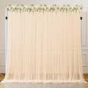 40ft x 10ft Champagne Tulle Backdrop Curtains for Parties Wedding Bridal Shower 4 Panel Sheer Backdrop Curtains Champagne Drapes for Backdrop for Baby Shower Birthday Photo Background Home Decorations