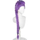 Topcosplay Female 40inch Long Purple Braids Wig for Cosplay Costume Anime Halloween Party Wigs