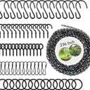 YINGFENG 236 Inch Black Metal Hanging Chains and Hanging Basket Hooks Set for Bird Feeders, Birdbaths, Planters, Grow Lights, Lanterns, Wind Chime and Ornaments, Eye Screws, Chain Hooks DIY