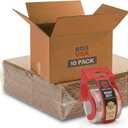 BOX USA Moving Boxes 18"L x 14"W x 12"H (10-Pack) Medium + Packaging Tape - Shipping, Mailing, Packing, Packaging and Storage