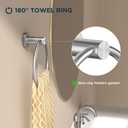 FORIOUS Towel Ring, SUS304 Stainless Steel Modern Hand Towel Holder Rack Hanger Round for Bathroom Wall Mounted, Ideal for Bath, Kitchen, RV (2 Pack, Brushed Nickel)