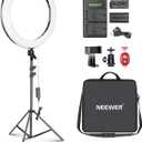 Neewer 20-inch LED Ring Light Kit for Makeup YouTube Video Blogger Salon - Adjustable Color Temperature with Battery or DC Power Option, Battery, Charger, AC Adapter, Phone Clamp and Stand Included