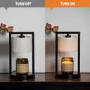 Candle Warmer Lamp with Timer, Electric Candle Warmer for Jar Candles, Dimmable Warming Light with 2 Bulbs, House Warming Gifts Bedroom Home Living Room Decor, Gifts for Mom (Beige)