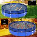 Waterproof Winter Pool Cover, Multifunctional Round Tarp for Above Ground Pool Cover 6FT/8FT/10FT/12FT/21FT with Winch and Cable, Dust and UV Resistance (Leaf net-24 FT)