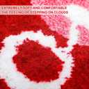 FuWeave 2 Pcs Valentine's Day Bathroom Rug Heart Shaped Mat Tufted Valentines Bathroom Mat Decor Non Slip Floor Soft Absorbent Red Rugs for Shower Kitchen Living Room, 31.5x20'', 23.6x20''