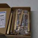 Ravinte 10 Pack Brass 4 Inch Hole Center Champagne Gold Handles Square Cabinet Hardware Stainless Steel Pulls for Kitchen Cupboard Drawers 6-3/8 Inch Overall Length