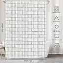 White Brick Wall Decor Shower Curtain Set,White Endless Rectangular Brick Wall Polyester Shower Curtain for Shower Stall Bathroom Waterproof with 12 Hooks 72x72 Inch