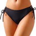 Zmart Womens Tie Side Bikini Bottoms - Low Rise Bathing Suit Moderate String Swimsuit Bottoms, Medium