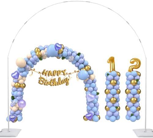 GIMCALO Balloon Arch Stand Kit, 2IN1 Metal Balloon Column Arch with Weighted Water Bag for Birthday, Graduation Ceremony, Baby Baptism, Wedding, Engagement , Various Festival Party Decoration