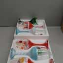 Boao Set of 4 Christmas Wine Glasses 14.9oz Festive Santa Snowman Christmas Tree Drinking Goblets Cups Painted Xmas Gift Winter Wine Glassware for Party Wedding Holiday(Red,Blue)