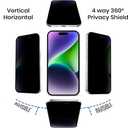 2 x 2 Pack 360 Privacy Matte Screen Protector for iPhone 16 Pro Max [6.9 inch] 9H Tempered Glass [Anti Spy] [Anti Fingerprints] 4Way Anti-Peeping Games Screen Cover (iPhone 16 Pro Max)