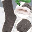 EBMORE Mens Slipper Fuzzy Socks Winter Cozy Fluffy Cabin Warm Fleece Soft Comfy Thick Non Slip Home Socks (Dark Grey)