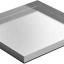 28 Inch x 30 Inch x 2.5 Inch Compact Washing Machine Pan, Heavy Duty 304 Stainless Steel Washing Machine Trays Pan with Anti-slip Bottom Pad Use of 18 GA Thickness Galvanized Steel, No Hole