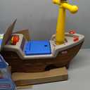 2-in-1 Pirate Ship Toy - Kids Ride-On Boat with Wheels, Under Seat Storage and Playset with Figures - Interactive Ride on Toys for 1 year olds and above, Multicolor