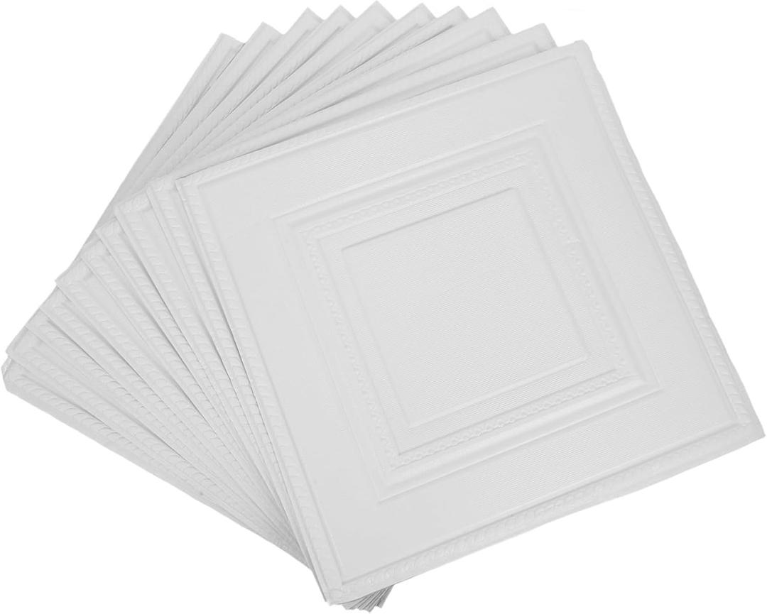 Gadpiparty 10pcs Self-Adhesive Brick Wall Sticker Decorative Peel and Stick Wall Decals for Home Renovation Easy to Clean and Install Textured Design for Boys and Girls Rooms and Living (White)