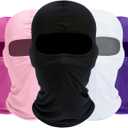 ROXUN Balaclava Ski Mask, 5 Pack Neck Gaiter Motorcycle Scarf Cold Winter Warm Windproof Men/Women (Black+white+pink+light Pink+purple)