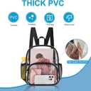 Busiuw Clear Backpack for Stadium Events Clear Backpack 12x12x6 with Front Pocket for Concert Sport Fashion Women Backpack Events Work Travel