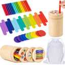 Montessori Toys for 3 4 5 Year Old, 3 in 1 Wooden Color Sorting Toys, Preschool Learning Activities Fine Motor Skills Sensory Toys for Toddlers