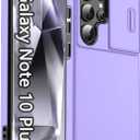 Slide Camera for Samsung Galaxy Note 10+ Plus Case, 2 in 1 Military Drop Shockproof Heavy Duty Protection Anti-Fingerprint Funda Cover for Samsung Galaxy Note 10 Plus, Purple