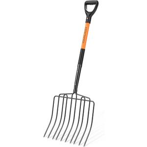 HIGHLIGHT Pitch Fork Pitchfork,10-Tine Wide 45Inch Fiberglass Manure Fork