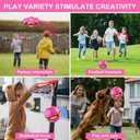 Magic Bouncing Ball 6-Light Dual Form Pop up, Meta Ball Metaball Transforming Design Flying Saucer Bouncy Interactive Bouncing Balls for Parent-Child Interaction Gift Pack - Pink