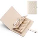 Vlando Teacher Gifts for Women,Travel Jewelry Organizer Case,Jewelry Storage Book Ring Binder with Clear Zipper Velvet Jewelry Pouches Bags for Rings,Necklace,Earrings-Cream White