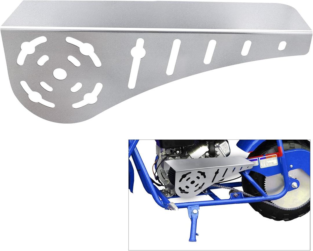 Mini Bike Chain Guard Cover for Most Mini Bikes Compatible with 5-7HP Predator 196cc 212cc 201cc Compatible with Honda Clone Tecumseh Briggs & Stratton Engines (Chrome)