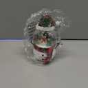 Musical Christmas Snow Globe Snowman Decor, Santa Hat & Plaid Scarf, Holiday Water Globe with Snow & Tree, Festive Musical Tabletop Christmas Decoration for Home