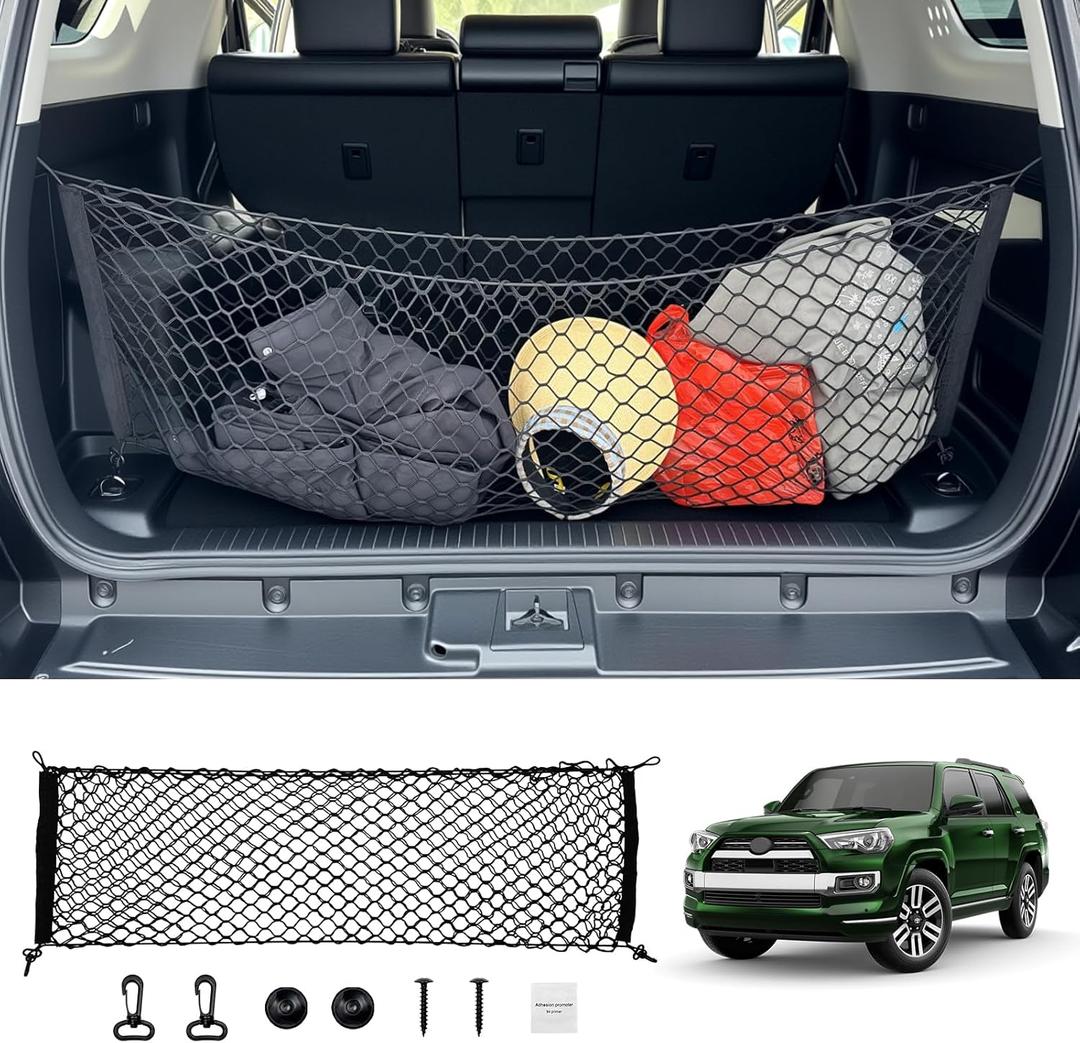Trunk Cargo Net for 2010-2024 Toyota 4Runner 2 Row Model Only, Trunk Organizer Net Anti-Slip Rear Mesh Cargo Netting for 4 Runner SUV Accessories(Envelope Style)