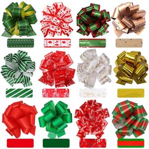 Lulu Home Christmas Colorful Assorted Pull Bows for Gift Wrapping, 24 PCS