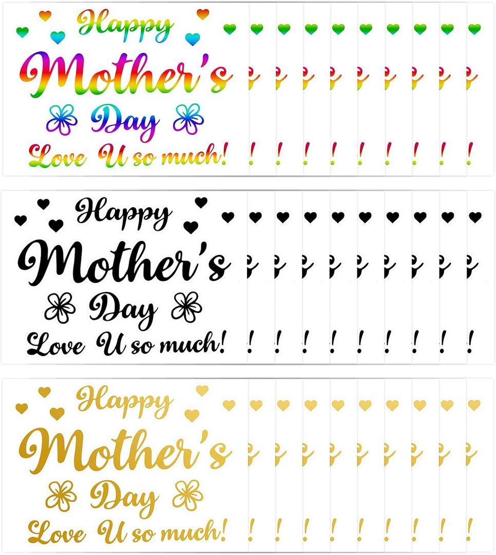 30 Sheets Mother's Day Bobo Balloon Stickers Mothers Day Letters Stickers Mom Day DIY Balloon Decals Happy Mother's Day Party Decorations Supplies
