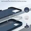 for iPhone 15 Pro Case Liquid Silicone Slim Shockproof Protective Cover 6.1 Inch Anti-Scratch Drop Protection,Deep Navy