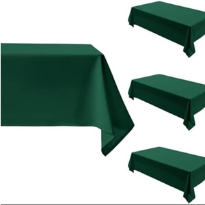 Comfonew 4 Pack Green Christmas Tablecloth - 60 x 84 Inch Rectangle Table Cloth, Waterproof and Wrinkle Resistant Washable Polyester Table Cover for Dining Table, Buffet Parties, 60 x 84 Inch