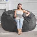 Hobestluk 4FT Bean Bag Chair Giant Bean Bag Chairs for Adults Large Bean Chairs with Removable Cover, Beanbag Chair with Filler, Adult Bean Bag Chairs for Living Room, Bedroom (4FT - 44" x 44" x 24", Grey)