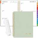 SUNEE Academic Planner 2025-2026 Weekly and Monthly, July 2025-June 2026, 6.4"x8.3", Tabs, Note Pages, Pockets, Bookmark, Flexible Cover, Spiral Binding, Sage Green