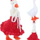 Threehoney Christmas 7 Inch Desk Goose Figurine with Bright Red Knitted Clothing Mini Porch Goose Statue Magnetic Keyholder for Christmas Decoration Gifts Xmas Holiday Home Yard Garden Decor