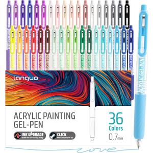 Gel Pens For Coloring, 36 Colors Retractable Colored Pens for Black Paper & White Paper, 0.7mm Fine Point Colorful Pens for Coloring, Writing, Drawing, Journaling, Note Taking, Office, Home (36PCS-Gift Set)