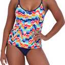 Nautica Women's Tankini Swimsuit Set Quick-Dry, UPF+, Bathing Suit Top, Swim, Beach, Pool & Resort Wear (X-Large, Multi)