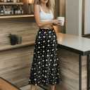 Keasmto Leopard Print Skirt for Women Cheetah High Waist Silk Satin Elasticized Skirts (L)
