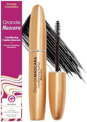 Amazon.com: Grande Cosmetics GrandeMASCARA Conditioning Peptide Mascara - Buildable Volume & Length, Water-Resistant & Clump-Free - Lash & Extension Friendly, Black (0.20 oz) : Beauty & Personal Care