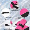 Caracaleap Toddler Kids Snow Mittens Waterproof Ages 2-7, Thinsulate Warm Boys Girls Winter Ski Mittens for Kids (Pink)