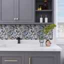 Kieacia 10 Sheet Peel and Stick Kitchen Backsplash Tiles, Ash Gold PVC Self-Adhesive Hexagonal Mosaic Tiles for Kitchen Bathroom Vanity Tabletop Fireplace