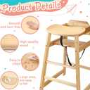 Wonderjune Baby Wooden High Chair Tray, Antique Vintage Toddler Infant Seat Tray Replacement Universal Wooden High Chair Accessory for Kitchen Toddlers and Babies Home Finger Foods Placemat