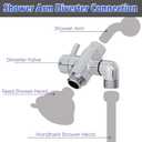 Brass Shower Arm Diverter Valve for Handheld Shower Head and Fixed Spray Head G1/2 3 Way Universal Bathroom System Component Replacement Part, Polished Chrome