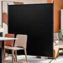 Room Divider 63''W x 71''H Large Single Panel, Privacy Screen for Room Partitions, Portable Room Divider Screen for Room Separtion, Freestanding Fabric Wall Divider for Office, School, Room Separator (Black)