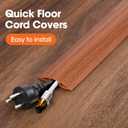 10 FT Floor Cord Cover, Cord Covers for Wires on Floor, Cord Protector, Floor Cable Cover, Hide Extension Cord Covers for Floor, Cable Cavity: 0.47" (W) x 0.29" (H) - Brown