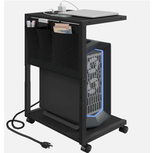 PC Stand, Computer Tower Stand with Charging Station, Height Adjustable PC Tower