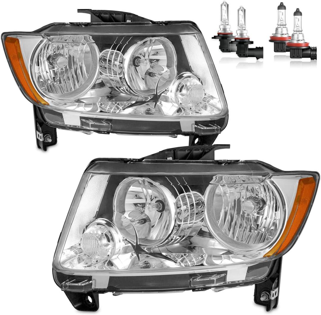 Headlights for 2011-2013 Jeep Grand Cherokee, 2011-2017 Jeep Compass